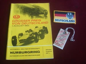26/5/1957 NURBURGRING ADAC boleto y 1/8/1965 programa Jim Clark - Imagen 1 de 9