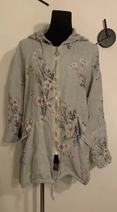 Made in Italy Leinen Parka Hellblau Mint in Gr. 40/42 (M/L) Frühlingsjacke - Bild 1 von 9