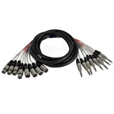 10 Foot Send and Return Snake Cable - 8 TRS to 4 XLR Male and 4 XLR Female - Image 1 of 3