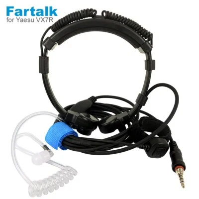 Telescopic Throat Mic Headset With Finger PTT For Yaesu Vertex VX-6R VX-7R VX6R - Image 1 of 4