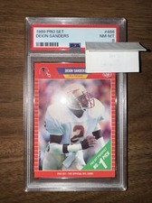 1989 Pro Set - #486 Deion Sanders rookie card - PSA 8 Near Mint/Mint