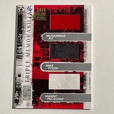 MUHAMMAD ALI / MIKE TYSON / MANNY PACQUIAO - 2010 Famous Fabrics SERIAL #1/4