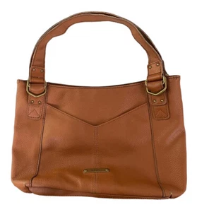 Relikt braune künstliche Beuteltasche Handtasche Schultertasche doppelte Riemen - Bild 1 von 19