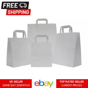 More details for brown &amp; white paper bags with flat handles paper party bags gift takeaway bags