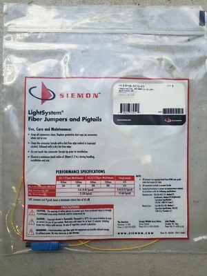 Siemon FP1B-SCU-01 SC simplex pigtail, 900 micron, buffered, 1m SM Fibre Optic - Image 1 of 3