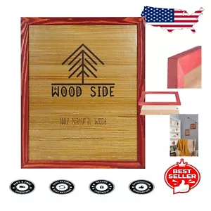 Rustic Cherry-Red Wooden Picture Frame 18x24 - Handcrafted Eco-Friendly Design - Picture 1 of 12