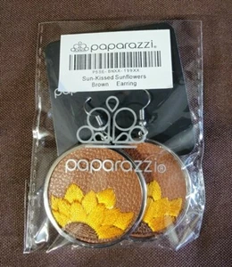 Paparazzi Sun-Kissed Sunflowers Brown Earrings - Picture 1 of 5