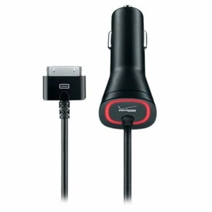 Verizon APL21VPC-F2 Apple Car Charger with 30-Pin Connection, Black/Red - Picture 1 of 5