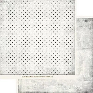 My Mind's Eye, Meadowlark Dusk, Black Polka Dots, 2 x 12" Cardstock, Flowers - Picture 1 of 3