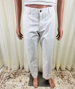 Tommy Hilfiger Chinohose Herren weiß vorne flach khaki Custom Fit Größe 38/32 - Bild 1 von 13