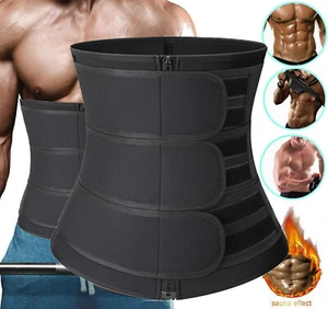 Men's Waist Trainer Cincher Trimmer Sweat Belt Neoprene Gym Fat Burn Body Shaper - Picture 1 of 30