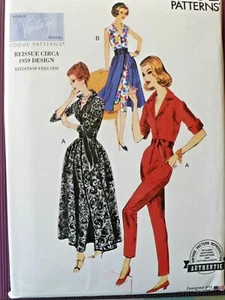 Traje holgado y falda envolvente vintage años 50 reedición damas patrón de costura Vogue V2062 - Imagen 1 de 7