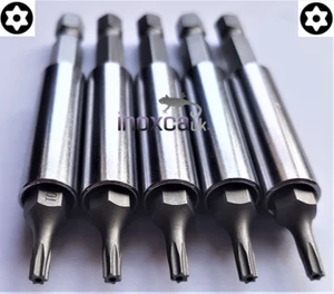 5 T10 TX10 TT10 TORX PIN BITS HOLER WITH 5 MAGNETIC HOLDERS 1/4"HEXAGON HEX CR-V - Picture 1 of 2