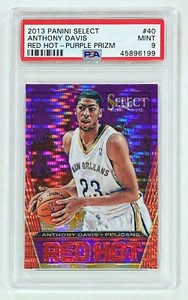 2013-14 Panini Select Anthony Davis Purple Red Hot Prizm /99 PSA 9 Pelicans