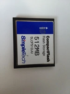 SIMPLE TECH SLCF512JU COMPACT FLASH CARD 512MB TEMP 0~70°C - Picture 1 of 2