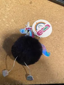1 Black Unicorn Puffy Keychains *NEW* vv1 - Picture 1 of 3