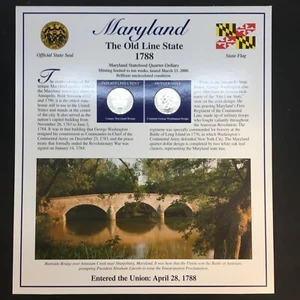2000 Maryland State Quarters - Società Postale Commemorativa con (3) Francobolli - Foto 1 di 7
