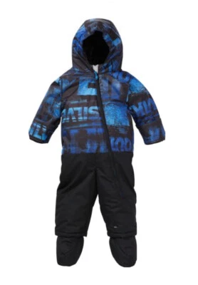 QUIKSILVER Baby Black Blue Snowsuit Bunting Boy 9 mo Fleece Cozy NWT Quicksilver - Image 1 of 4