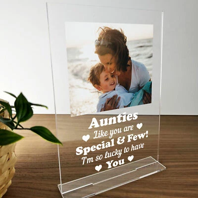 Auntie Birthday Gifts From Niece And Nephew Personalised Photo Plaque Thank You