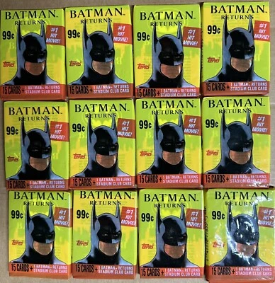 Batman Returns Topps Trading 1991 Cards 11 Packs of 15 Unopened + 1 Unsealed - Image 1 of 4