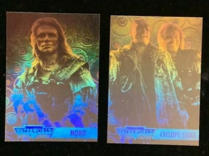 1995 Fleer Ultra Waterworld Hologram Cyclops Stare #5 of 6 and Nord #6 of 6 Card - Picture 1 of 2