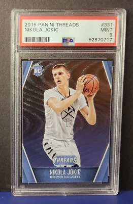 2015 Panini Threads NIKOLA JOKIC #331 Micro Etch PSA 9 RC Nuggets *xplor_sports* - Image 1 of 2
