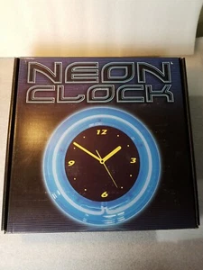 Blau Neon Uhr 14,5 Zoll Spencer Geschenk NRFB. Mit Kartonausgaben. - Bild 1 von 17
