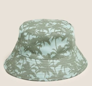 M&S CHILD 18-36 MONTHS SUNHAT GREEN PALM PRINT SUNSMART COTTON UPF 50+ BNWT £7 - Picture 1 of 3