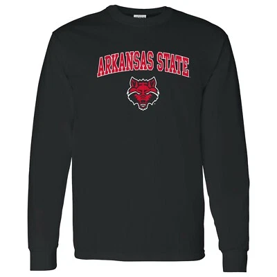 Arkansas State Red Wolves Arch Logo Long Sleeve - Black - Image 1 of 4