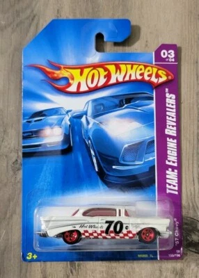 Chevy Hot Wheels 2008 '57 reveladores de motor * blanco * nuevo en paquete escala 1:64 Foto 1 de 2
