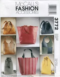 2002 bolsos forrados bolso patrón de costura McCall's 3772 fuera de imprenta - Imagen 1 de 2