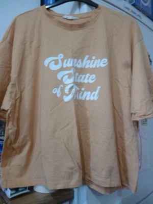 PRIMARK orange tshirt top size 22-24 - Image 1 of 2