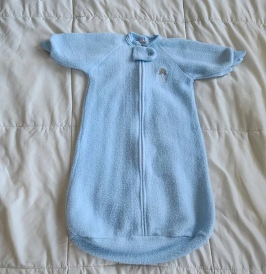 Vintage Carter's Baby Blue Fleece Sleep Sack Bag Puppy Dog One Size Up To 21 LBS - Image 1 of 4