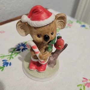 Vintage UCGC made in Taiwan Christmas Koala w/Cardinal Bird & Candy Cane Holiday - Picture 1 of 7