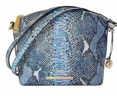Brahmin Seville Duxbury Marine Mini Crossbody Bag Pocket Back Embossed Croc NEW - Image 1 of 4