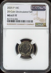 2025 Roosevelt Dime NGC MS67 FT MAC Quality - Picture 1 of 2