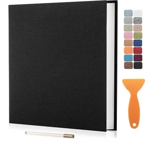 Large Photo Album Self Adhesive Scrapbook for 11"x10.6"40Pages, Black - Picture 1 of 6