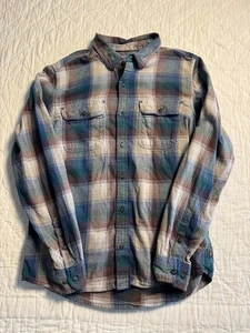 Toad & Co. Herren Hemd mit Knopfleiste indigo kariert Flanell Langarm Slim Fit Größe M - Bild 1 von 10