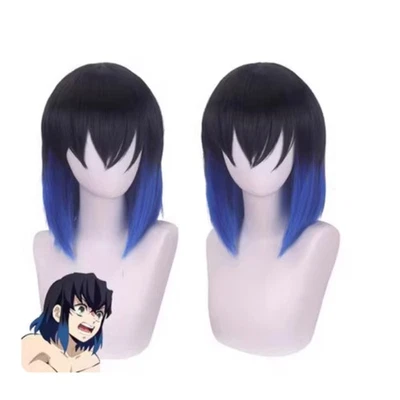 Cazador de demonios Kimetsu No Yaiba Hashibira Inosuke Disfraz Pelucas Máscara Conjunto Foto 1 de 4