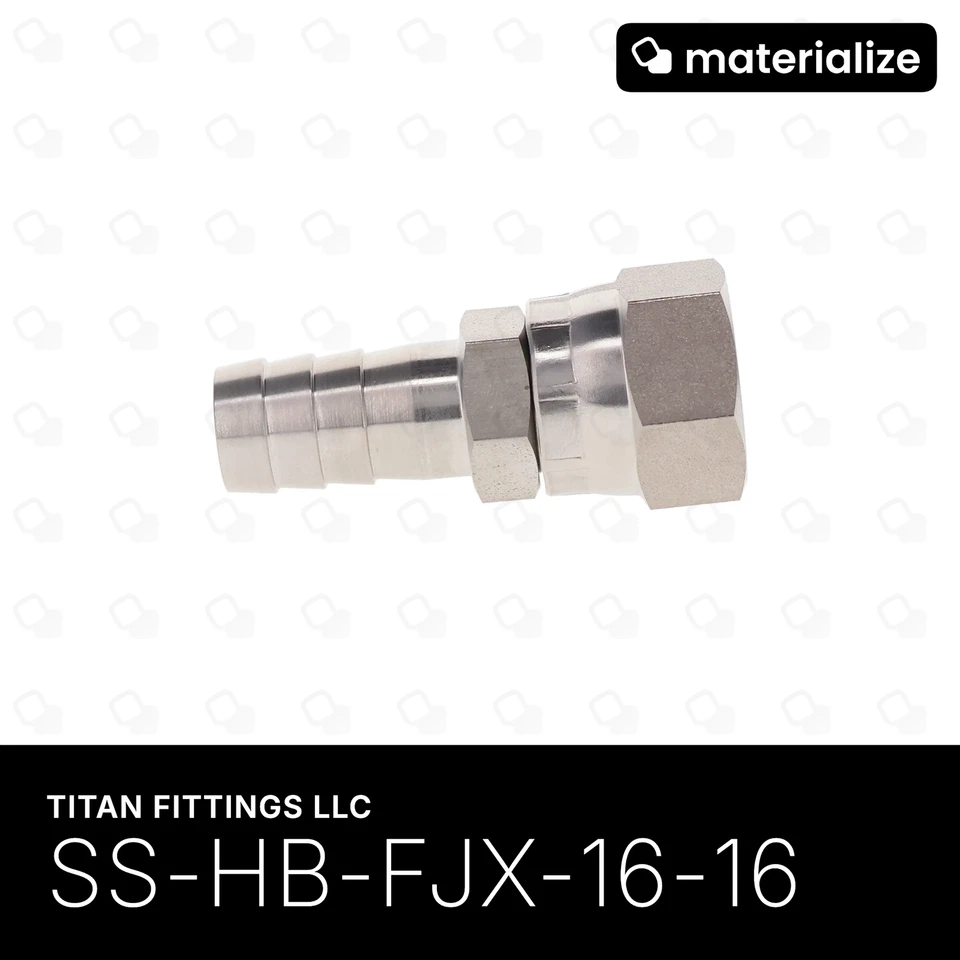 18 unidades: Titan Fittings LLC, SS-HB-FJX-16-16 - Barra de manguera de acero inoxidable -16 Foto 1 de 1