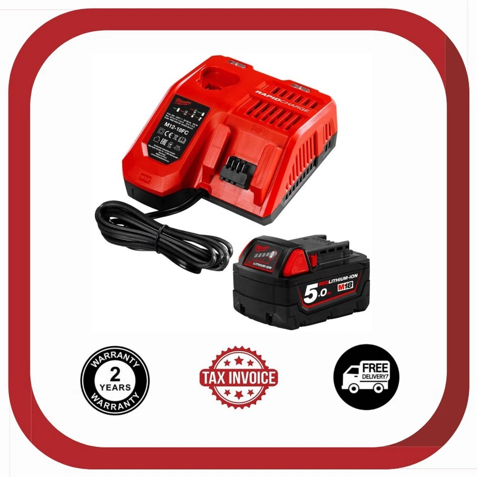 Genuine Milwaukee M18SP-501B 18V 5.0Ah Battery and Charger Kit - M18B5 M12-18FC - image 1 of 1