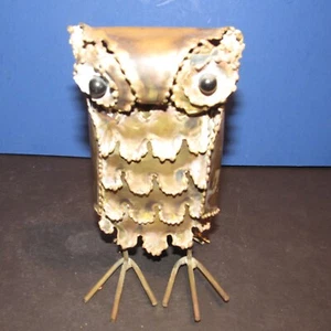 Vintage Messing Metall Eule Made in Hong Kong Wohndeko - Bild 1 von 9