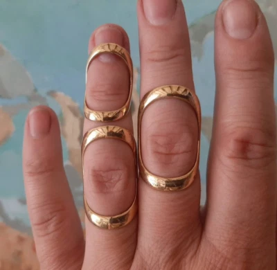 Arthritis finger splint adjustable Ring sterling silver 925 or bronze one piece - Image 1 of 4