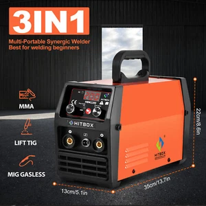 3 in 1 MIG Welder Stick Portable Lift TIG IGBT Gasless MIG Welding Machine,200A - Picture 1 of 8