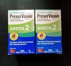 Lot of 2 PreserVision Areds 2, Bausch + Lomb, 130 Softgels Each = 260, Exp 2023+