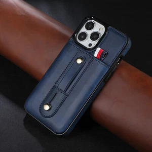 For iPhone 16 15 14 13 12 11 Pro Max XR 8 Soft PU Leather Card Holder Stand Case - Picture 1 of 33