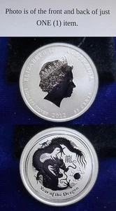 Australia 50 Cents 2012 Lunar Year Of Dragon 1/2 Oz 999 Fine Silver Coin 24636 - Picture 1 of 1