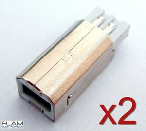2x Connecteur à souder USB 2.0 type B Male connector solder / printer imprimante - Foto 1 di 13
