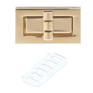 Rectangle Shape Clasp Turn Lock Twist Locks DIY Leather Handbag Bag Hardware - Picture 1 of 12
