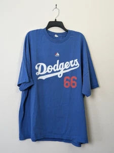 Los Angeles Dodgers Puig #66 ALStyle T Shirt Men Size 3XL Blue Logo Cotton - Picture 1 of 15